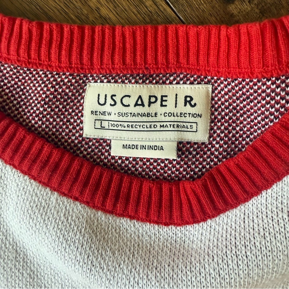 USCAPE R Wisconsin Badgers Knit Sweater Red & White Size Large - Picture 2 of 7